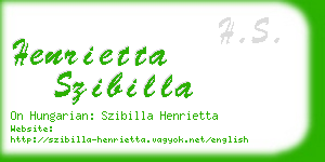 henrietta szibilla business card